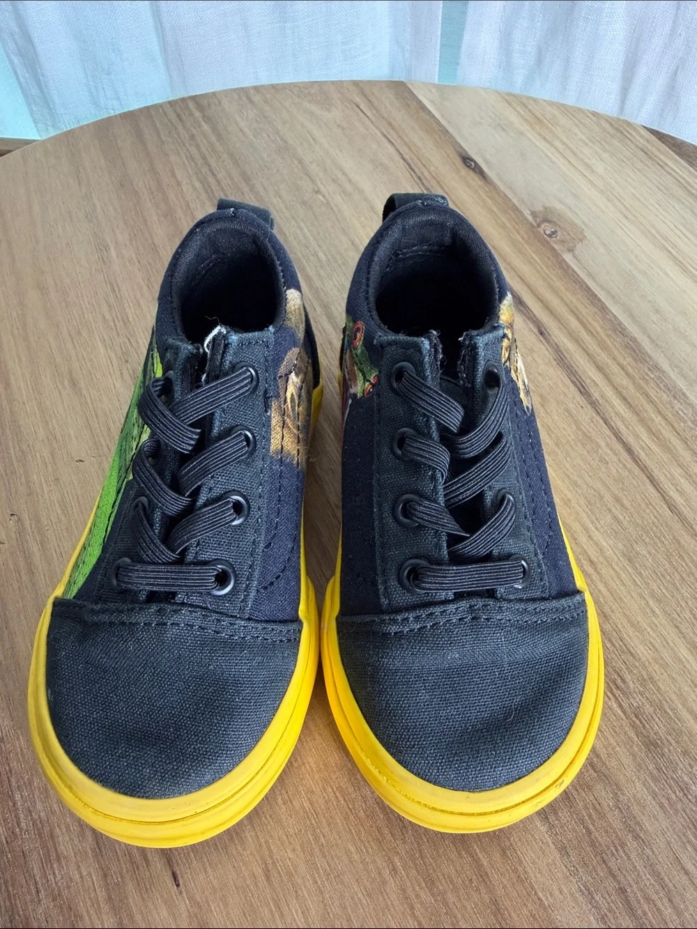 Vans National Geographic Kids Black and Yellow Wildlife Canvas Sneakers